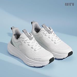 Amazon.com | IDIFU White Running Shoes Women's Walking Shoes Slip